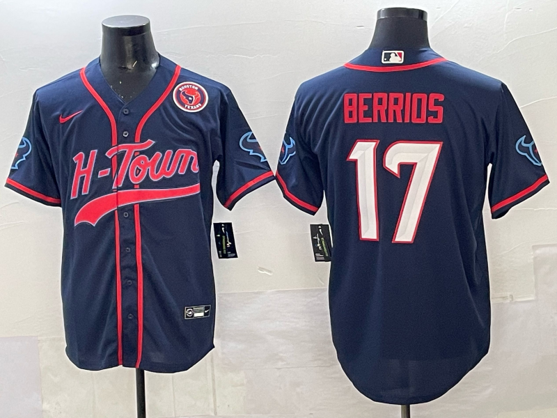 Men Houston Texans #17 Berrios blue Nike Limited NFL 2025 Jersey 004